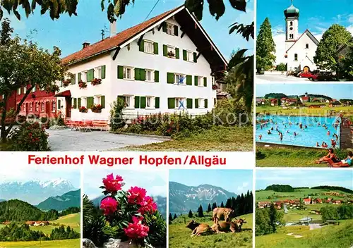 Hopfen Stiefenhofen Ferienhof Wagner Kirche Freibad Alpenpanorama Almvieh