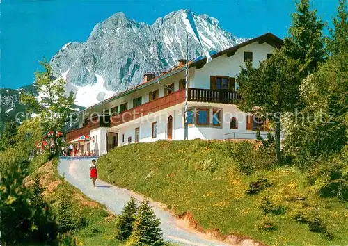 St Anton Kranzberg Berghotel Restaurant gegen Wettersteinspitze Huber Karte Nr 8224 Kat. Garmisch Partenkirchen