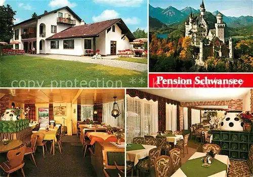 Alterschrofen Pension Schwansee Cafe Restaurant Schloss Neuschwanstein Kat. Schwangau