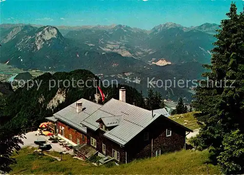 Vorderkaiserfeldenhuette Panorama Blick ins Inntal gegen Pendling Sonnwendgebirge Kat. Wildermieming