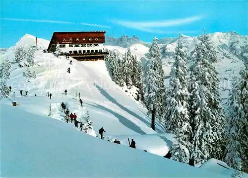 Kitzbuehel Tirol Wintersportplatz Hahnenkamm Bergstation Kitzbueheler Horn und Steinberge Kat. Kitzbuehel