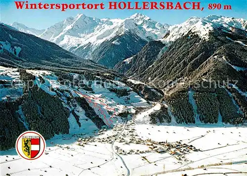 Hollersbach Pinzgau Wintersportplatz Alpenpanorama Fliegeraufnahme Kat. Hollersbach im Pinzgau