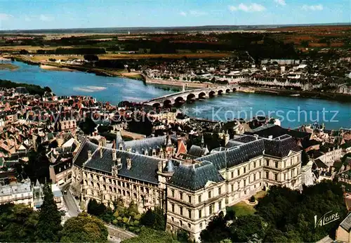 Blois Loir et Cher Chateau la ville et la Loire vue aerienne Kat. Blois