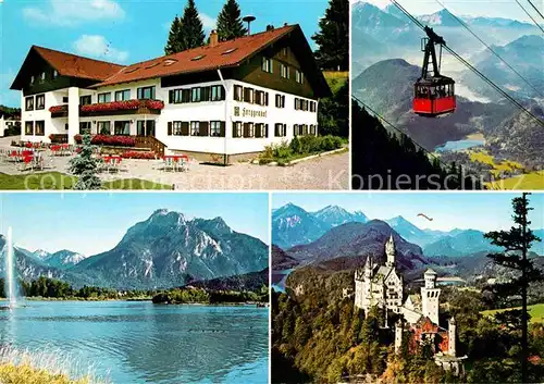 Ussenburg Tagungs und Begegnungsstaette Forggenhof Bergbahn Alpenpanorama Schloss Neuschwanstein Forggensee Kat. Rosshaupten