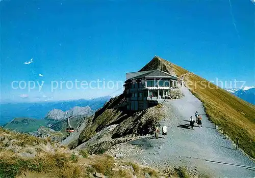 Soerenberg LU Gipfelrestaurant Luftseilbahn Brienzer Rothorn Fernsicht Alpen Kat. Soerenberg