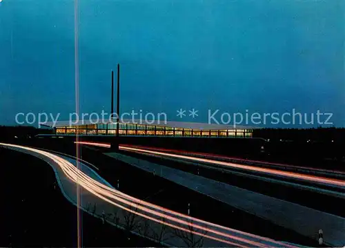 Holdorf Niedersachsen Autobahn Brueckenrasthaus Dammer Berge Nachtaufnahme Kat. Holdorf