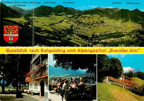 Ruhpolding Rundblick vom Alpengasthof Brandler Alm Kat. Ruhpolding