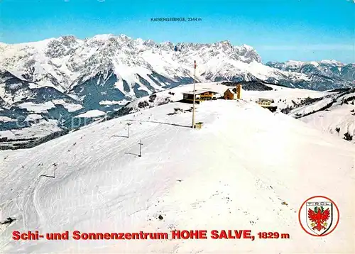 Hopfgarten Brixental Skizentrum Gipfelrestaurant Hohe Salve Alpenpanorama Fernsicht Kat. Hopfgarten im Brixental