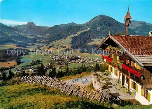 Kirchberg Tirol Panorama Blick vom Filzerhof Badesee Hohe Tauern Rettenstein Gaisberg Kat. Kirchberg in Tirol