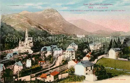 Lourdes Hautes Pyrenees Kirche Strasse Pau Bahn Kat. Lourdes