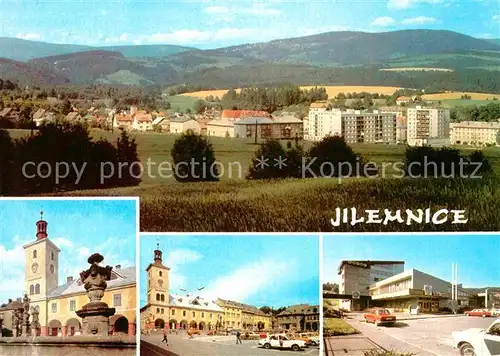 Jilemnice Panorama Rathaus Stadtansichten Kat. Tschechische Republik