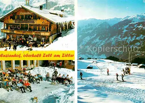 Zell Ziller Tirol Enzianhof Winterlandschaft Kat. Zell am Ziller