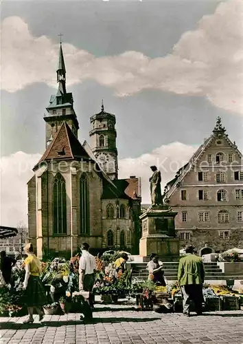 Stuttgart Stiftskirche Blumenmarkt Kat. Stuttgart