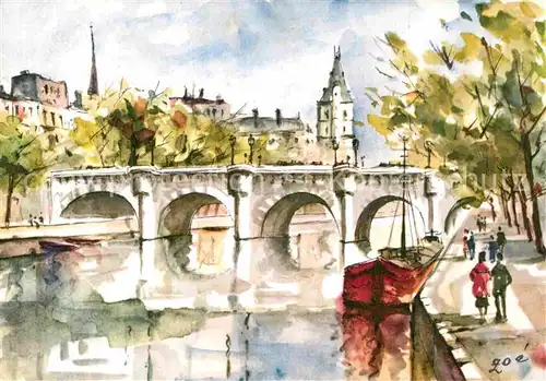 Paris Kuenstlerkarte Le Pont Neuf Kat. Paris