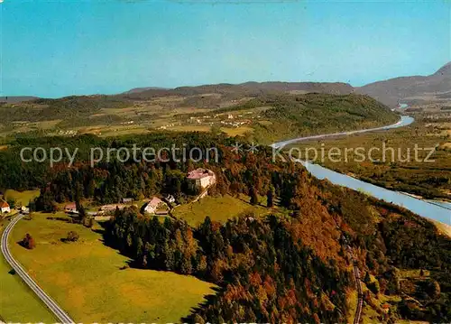 Rosental Kainach Fliegeraufnahme mit Hollenburg und Maria Rain Kat. Rosental an der Kainach