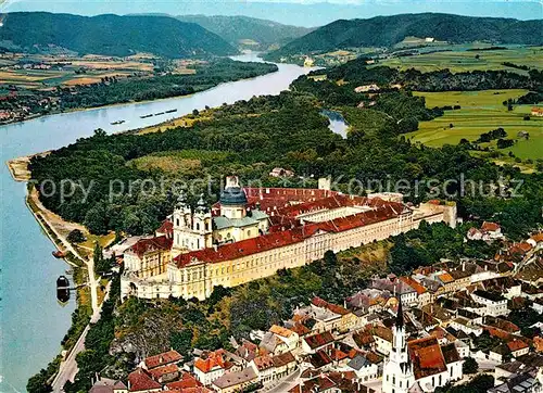 Melk Donau Fliegeraufnahme Wachau Benediktinerstift Kat. Melk Wachau