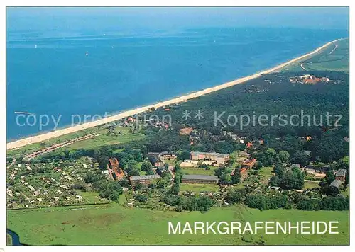 Markgrafenheide Fliegeraufnahme mit Strand Kat. Rostock Mecklenburg Vorpommern