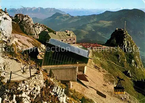 Wendelsteinhaus mit Wendelsteinbahn und Wilden Kaiser Kat. Bayrischzell