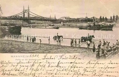 Mannheim Partie an der Neckarbruecke Kat. Mannheim