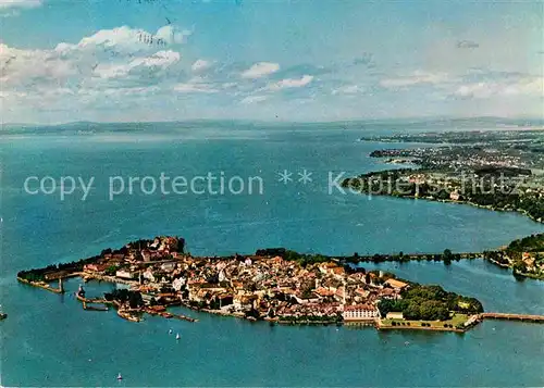 Lindau Bodensee Fliegeraufnahme mit Schachen Wasserburg Nonnehorn Langenargen Kat. Lindau (Bodensee)