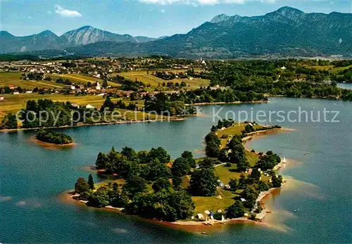 Seehausen Staffelsee Fliegeraufnahme mit Insel Buchau Kat. Seehausen a.Staffelsee