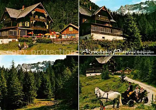 Prossau Alpengasthof Badgastein Pferdekutsche Kat. Oesterreich