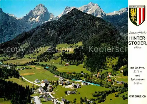 Hinterstoder mit Gr. Priel und Spitzmauer Fliegeraufnahme Kat. Hinterstoder