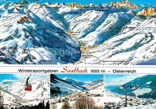 Saalbach Hinterglemm Panoramakarte Skigebiet Kat. Saalbach Hinterglemm
