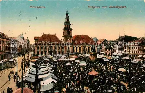 Mannheim Rathaus und Marktplatz Kat. Mannheim