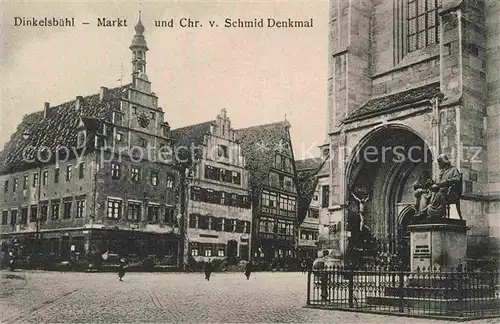 Dinkelsbuehl Markt und Chr v Schmid Denkmal Kat. Dinkelsbuehl