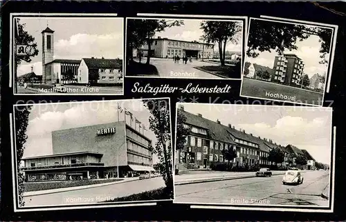 Lebenstedt Martin Luther Kirche Hertie Breite Strasse Hochhaus Bahnhof Kat. Salzgitter