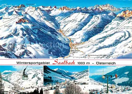 Saalbach Hinterglemm Skigebiet Panoramakarte  Kat. Saalbach Hinterglemm