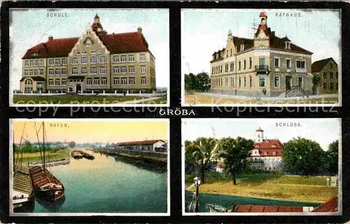 Groeba Schule Hafen Rathaus Schloss Kat. Riesa