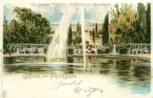 Potsdam Die grosse Fontaine im Park Sanssouci Kat. Potsdam
