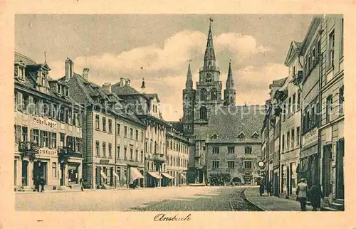 Ansbach Mittelfranken Stadtplatz Kirche Kat. Ansbach