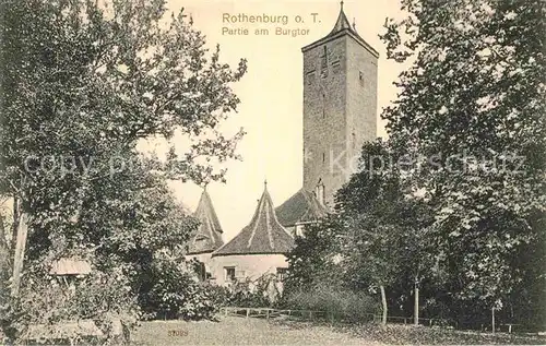 Rothenburg Tauber Partie am Burgtor Kat. Rothenburg ob der Tauber