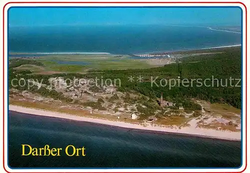 Darss Region Ostsee Fliegeraufnahme mit Leuchtturm Strand Kat. Wieck Darss