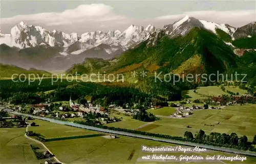 Marquartstein mit Hochplatte Geigelstein und Kaisergebirge Kat. Marquartstein