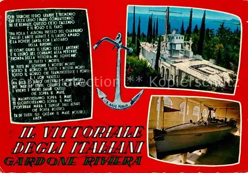 Gardone Riviera Lago di Garda Il Vittorale degli Italiani R. Nave Puglia  Kat. Italien