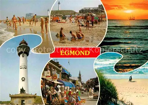 Egmond aan Zee Strand Leuchtturm Strassenmotiv Kat. Niederlande