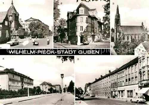 Guben Wilhelm Pieck Str Postamt Klosterkirche Wilhelm Pieck Schule Strasse der Freundschaft Kat. Guben