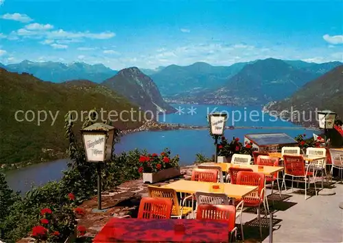 Serpiano TI Ristorante Funivia Terrasse Panorama Kat. Lugano