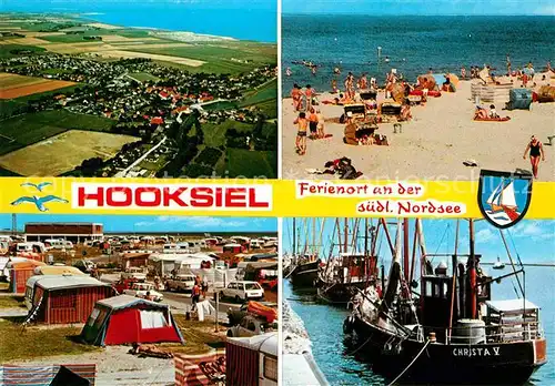 Hooksiel Nordseebad Panorama Strand Campingplatz Hafen Kat. Wangerland