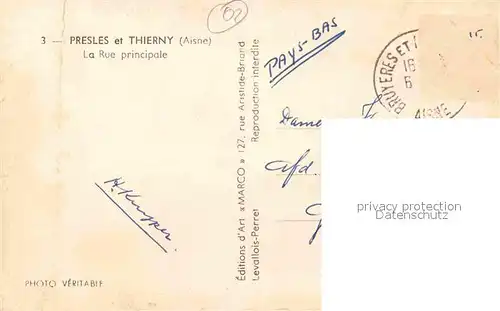 Presles et Thierny Rue principale Kat. Presles et Thierny