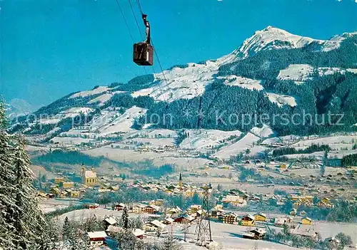 Kitzbuehel Tirol mit Seilbahn und Kitzbueheler Horn Kat. Kitzbuehel