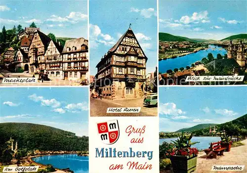 Miltenberg Main Marktplatz Hotel Riesen Mainbruecke Golfplatz Mainpartie Kat. Miltenberg