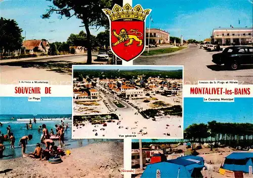 Montalivet les Bains Avenue de la Plage et Hotels La Plage Camping Municipal