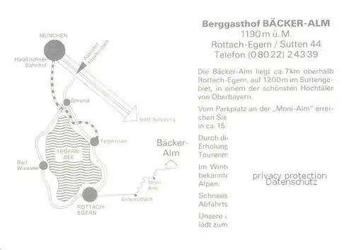 Rottach Egern Sutten Berggasthof Baecker Alm Kat. Rottach Egern