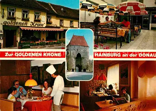 Hainburg Donau Hotel Cafe Restaurant Zur Goldenen Krone Kat. Hainburg a.d.Donau