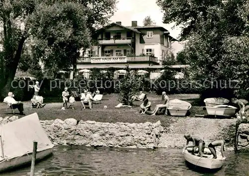 Seebruck Chiemsee Cafe Pension Haus am See Kat. Seeon Seebruck